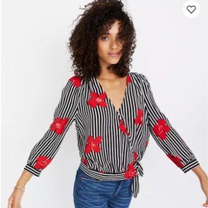 MADEWELL Wrap Top in Candied Orchids Size L